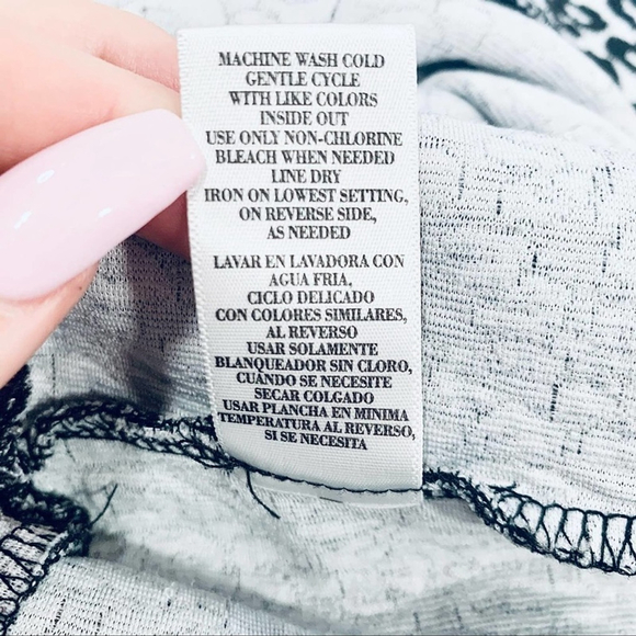 OLSENBOYE Leopard Print Godet Skirt Black Gray Womens 7 - Picture 7 of 10